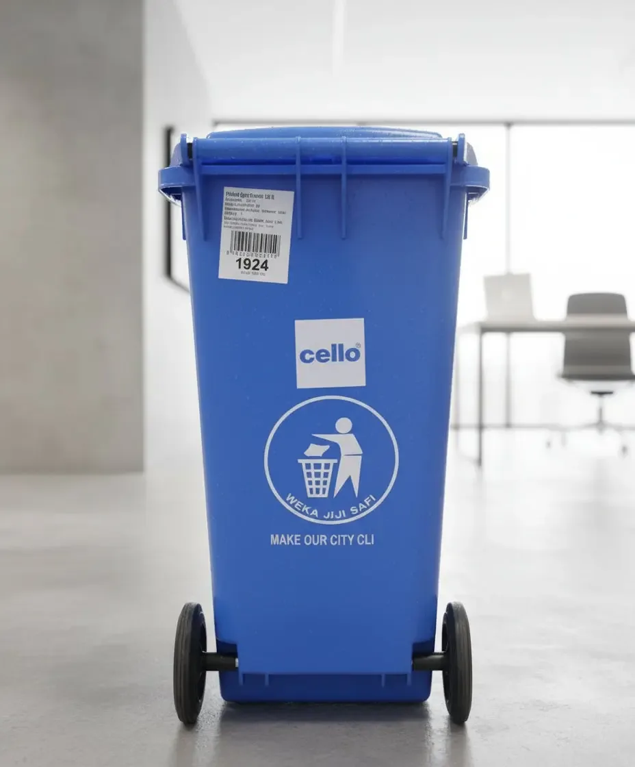 Cello Blue Plastic wheeled Garbage Bin 120L