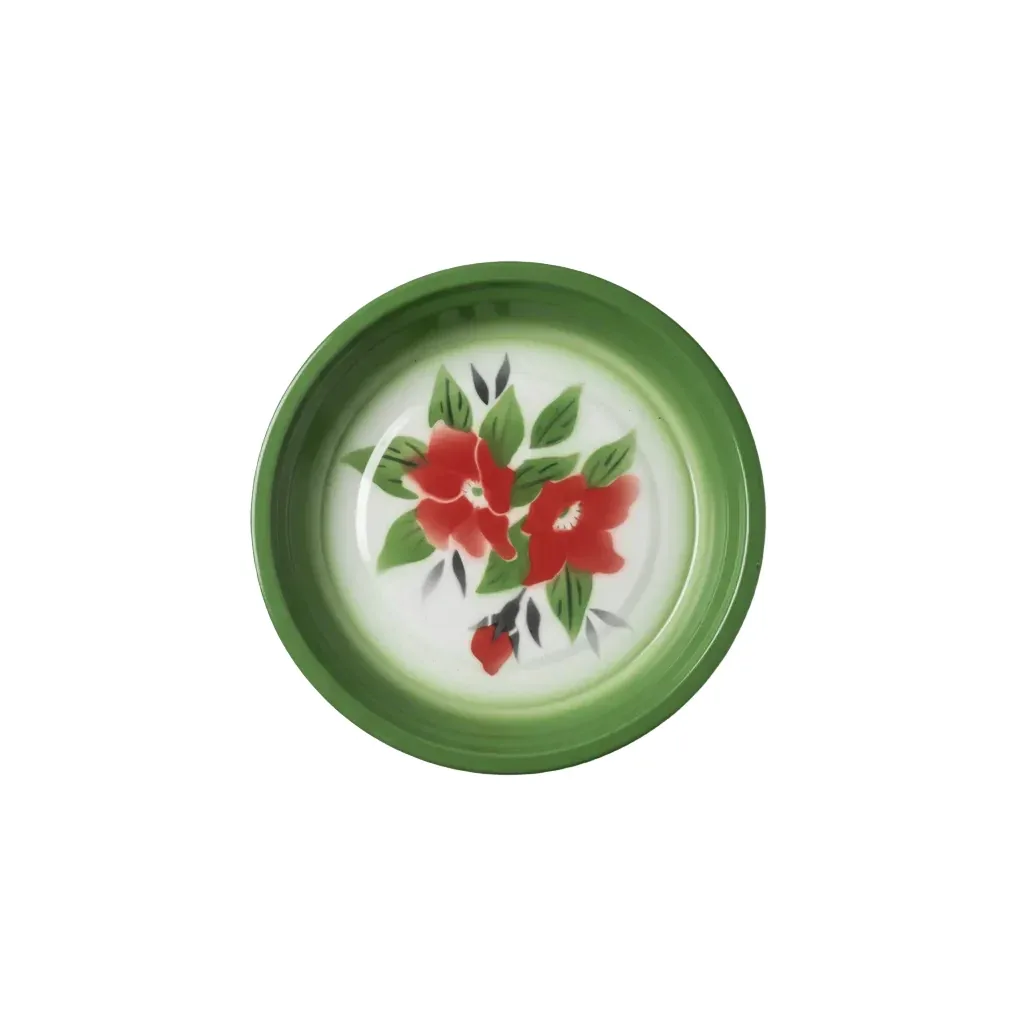 Traditional Floral Enamel Serving Tray