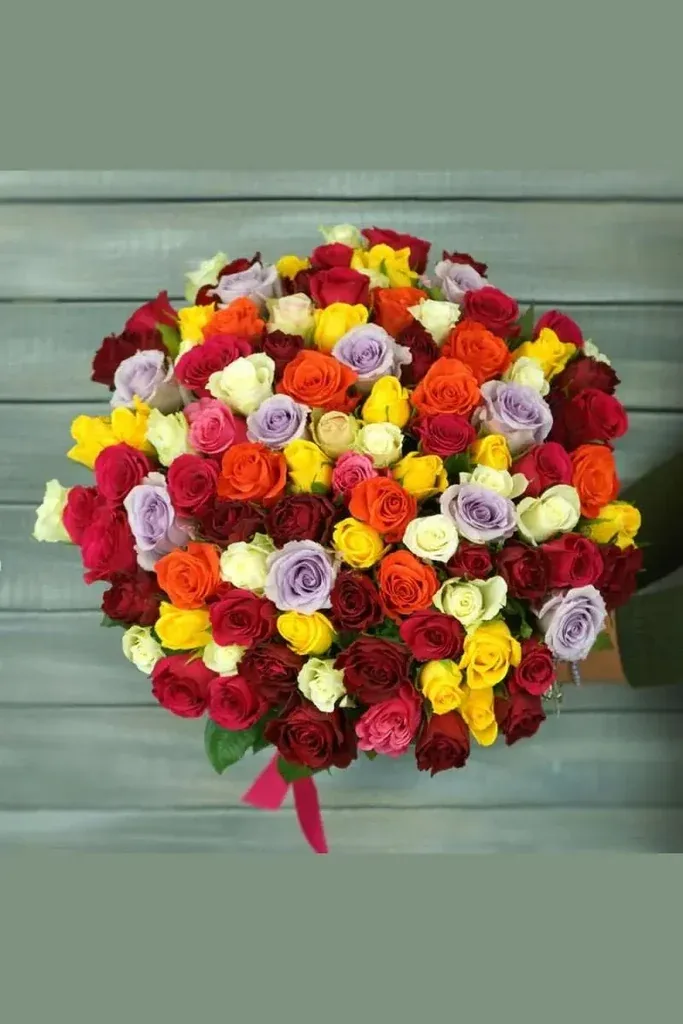 Multicolored Rose Fresh Flower Bouquet /120pcs