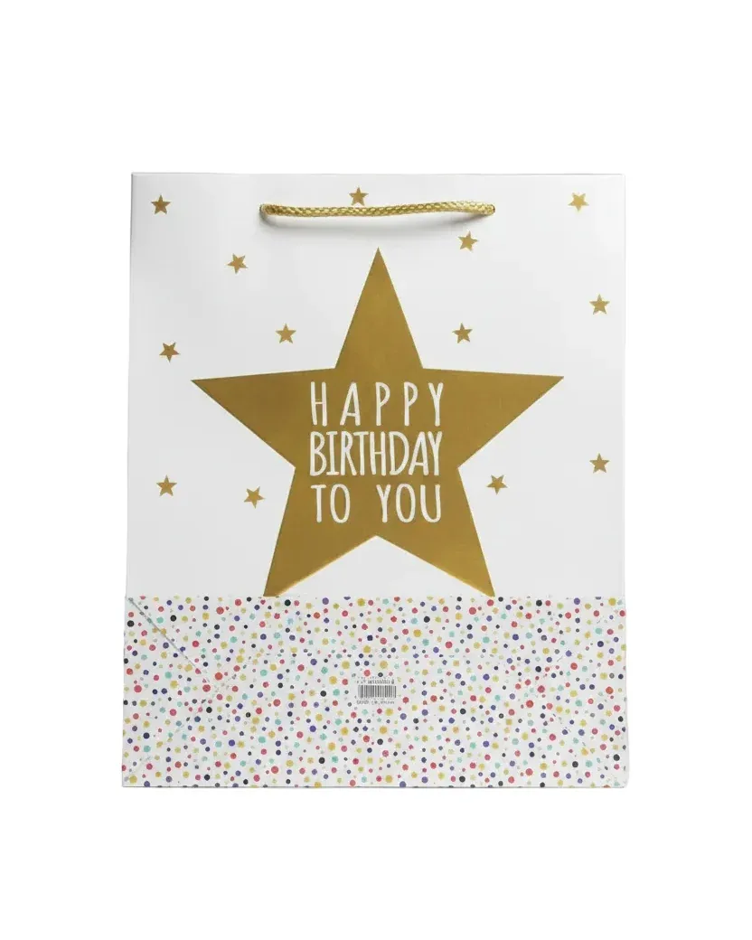 Gold Star "Happy Birthday To You" Gift Bag 31*32*10 cm