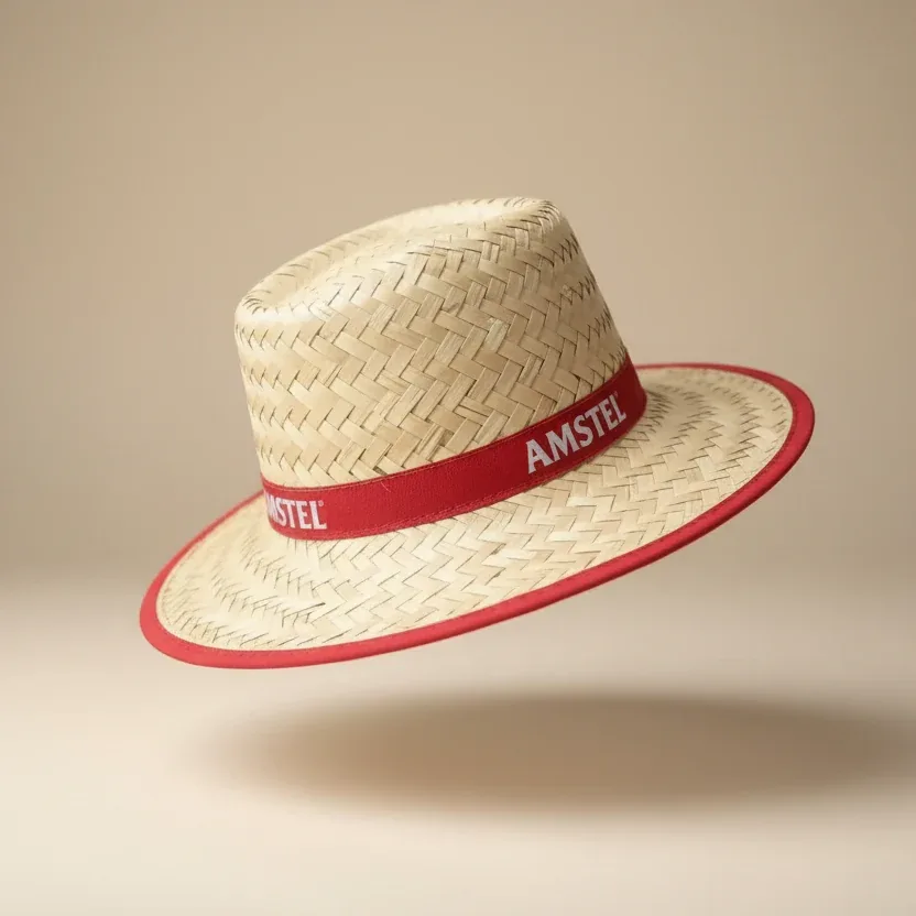 Amstel Branded Woven Straw Sun Hat