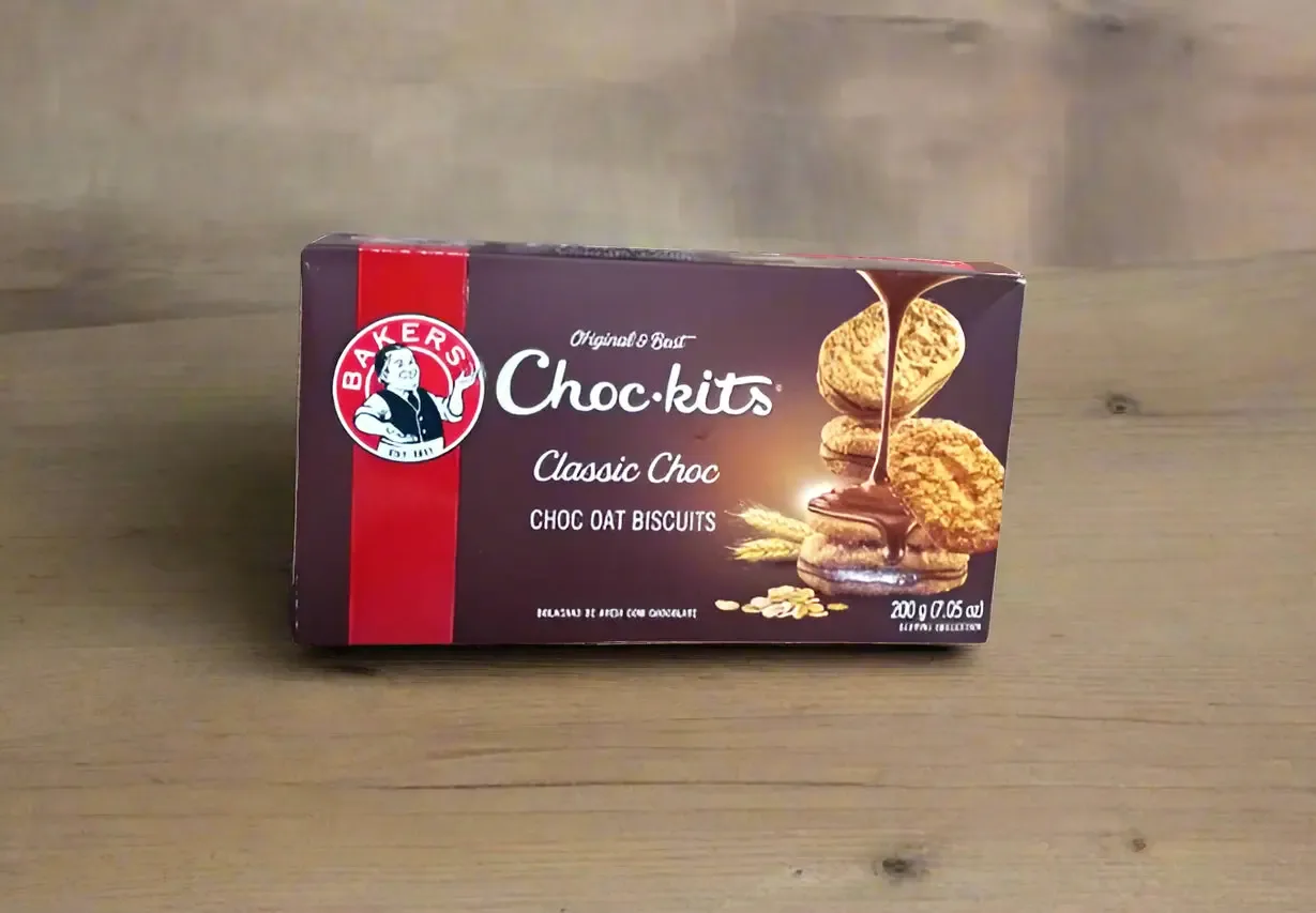 Bakers Choc-kits Classic Choc Oat Biscuits.