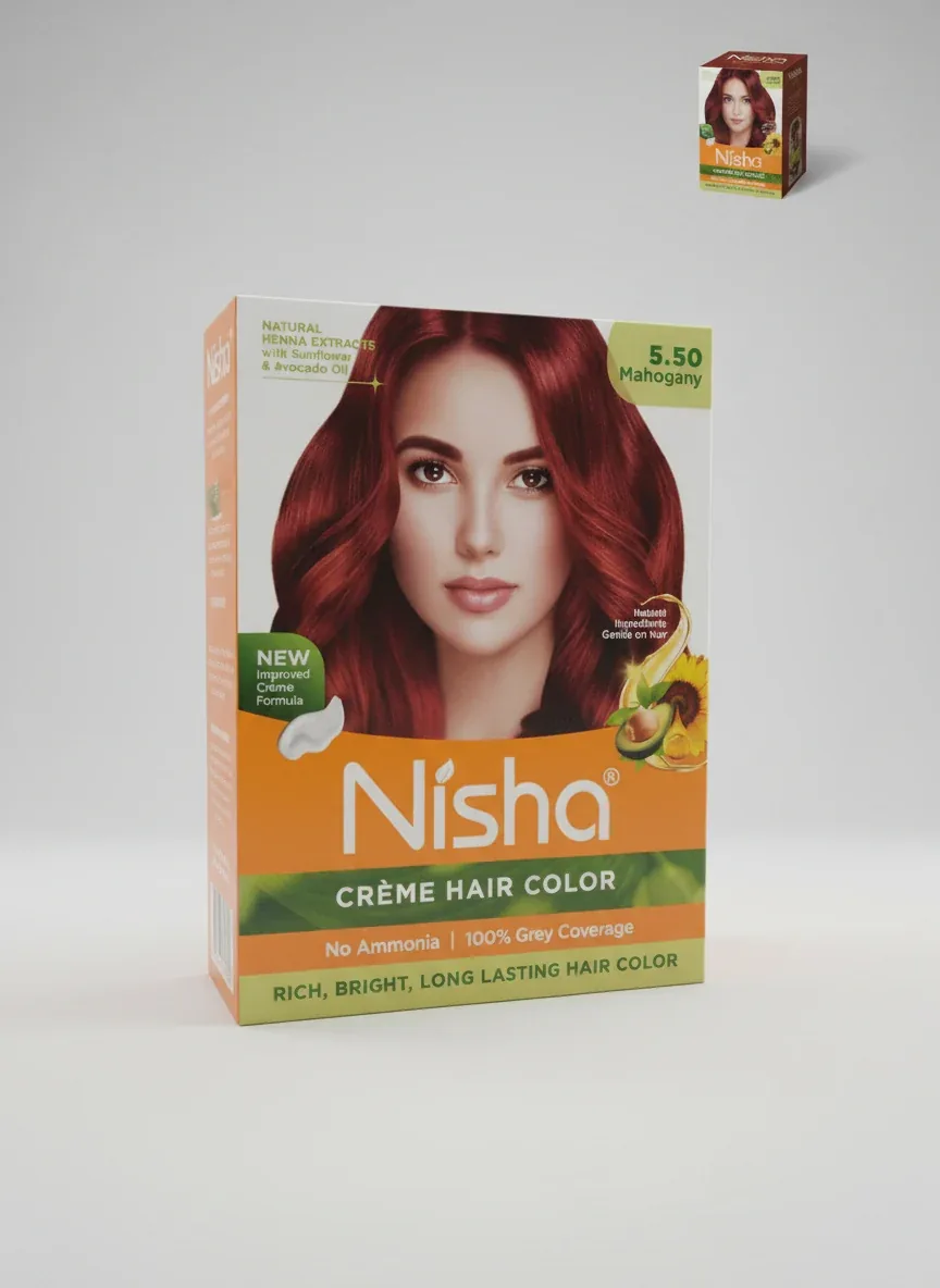 NISHA CREME HAIR COLOR 5.50 MOHOGANY