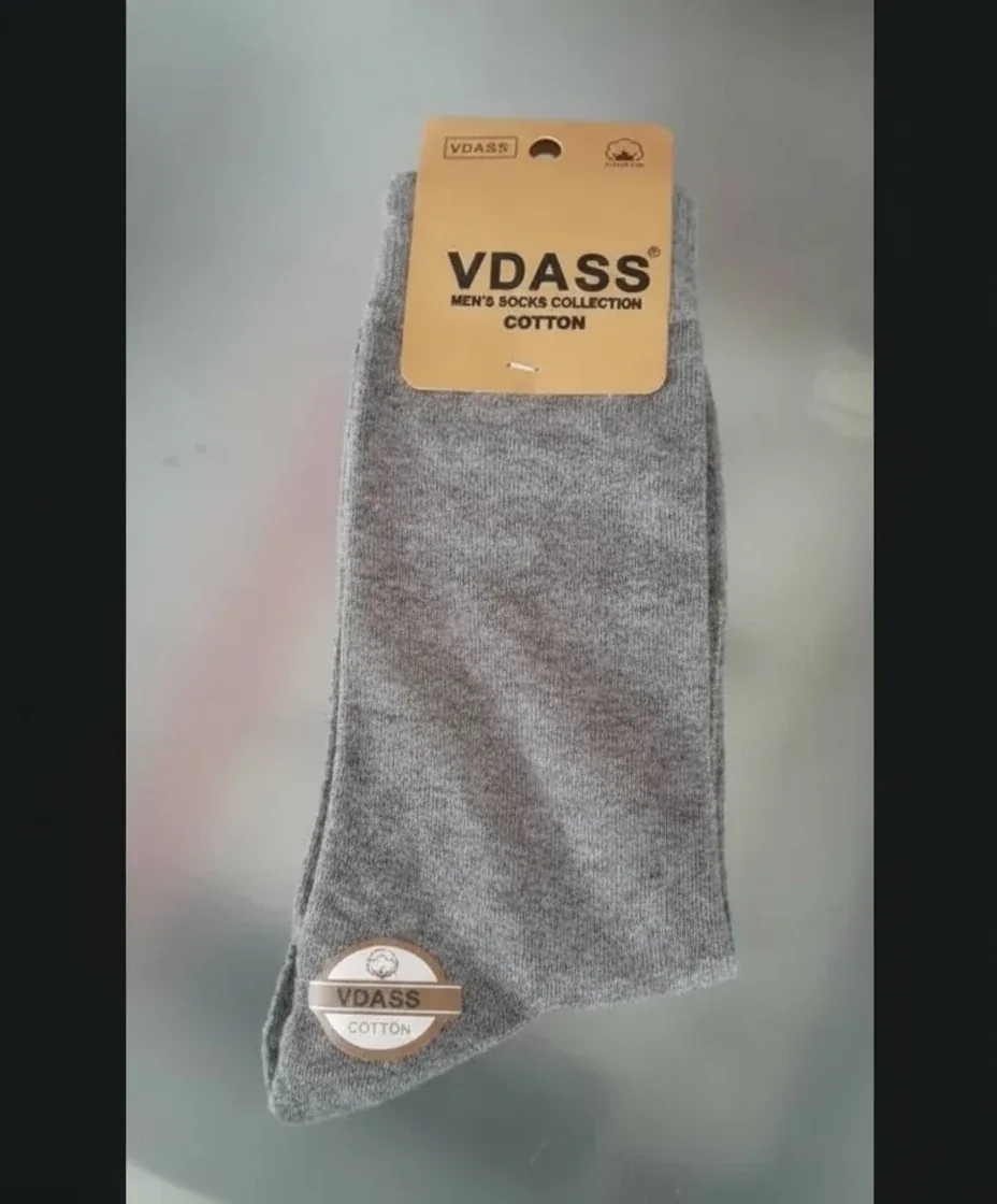 VDASS Men's Cotton Rich Grey Socks – Comfortable Everyday Wear