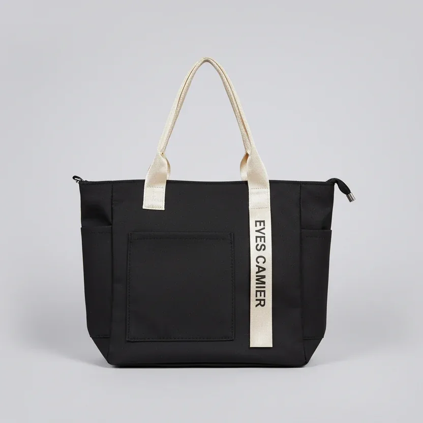 Eves Camier Black Canvas Tote Bag