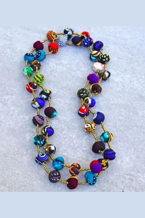 Handmade Necklace Africa Kitenge