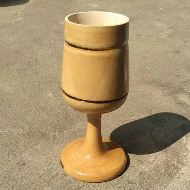 Hand-Carved Wooden Goblet