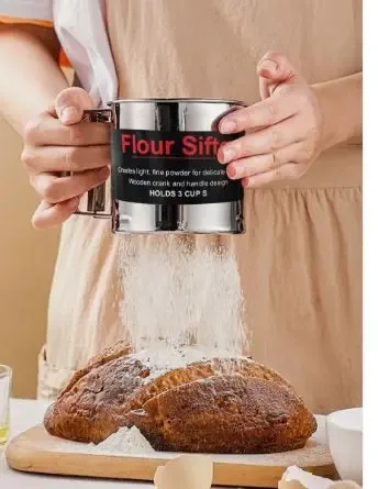 Kitchen Baking Tool - Small Silver Flour Sifter Cup