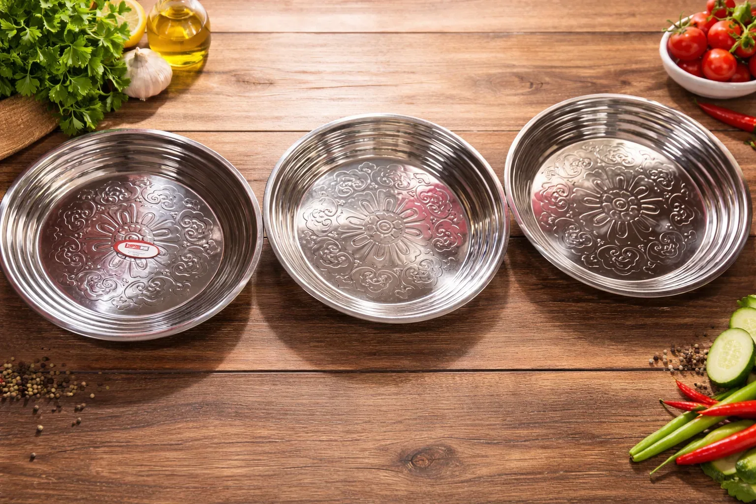 Premium Stainless Steel Mixing Bowl Set – Large, Medium & Small (14”, 12”, 10”)