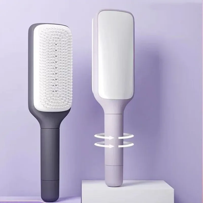 2-in-1 Self-Cleaning Spin Comb Brush (Detangling & Massage Brush)