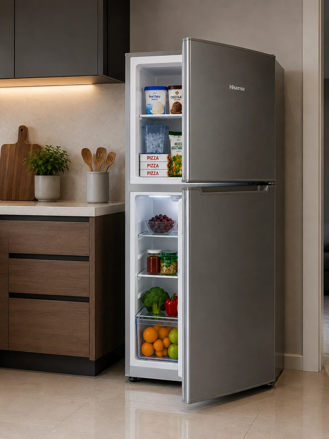 Hisense 2-Door Top Freezer Refrigerator – Silver