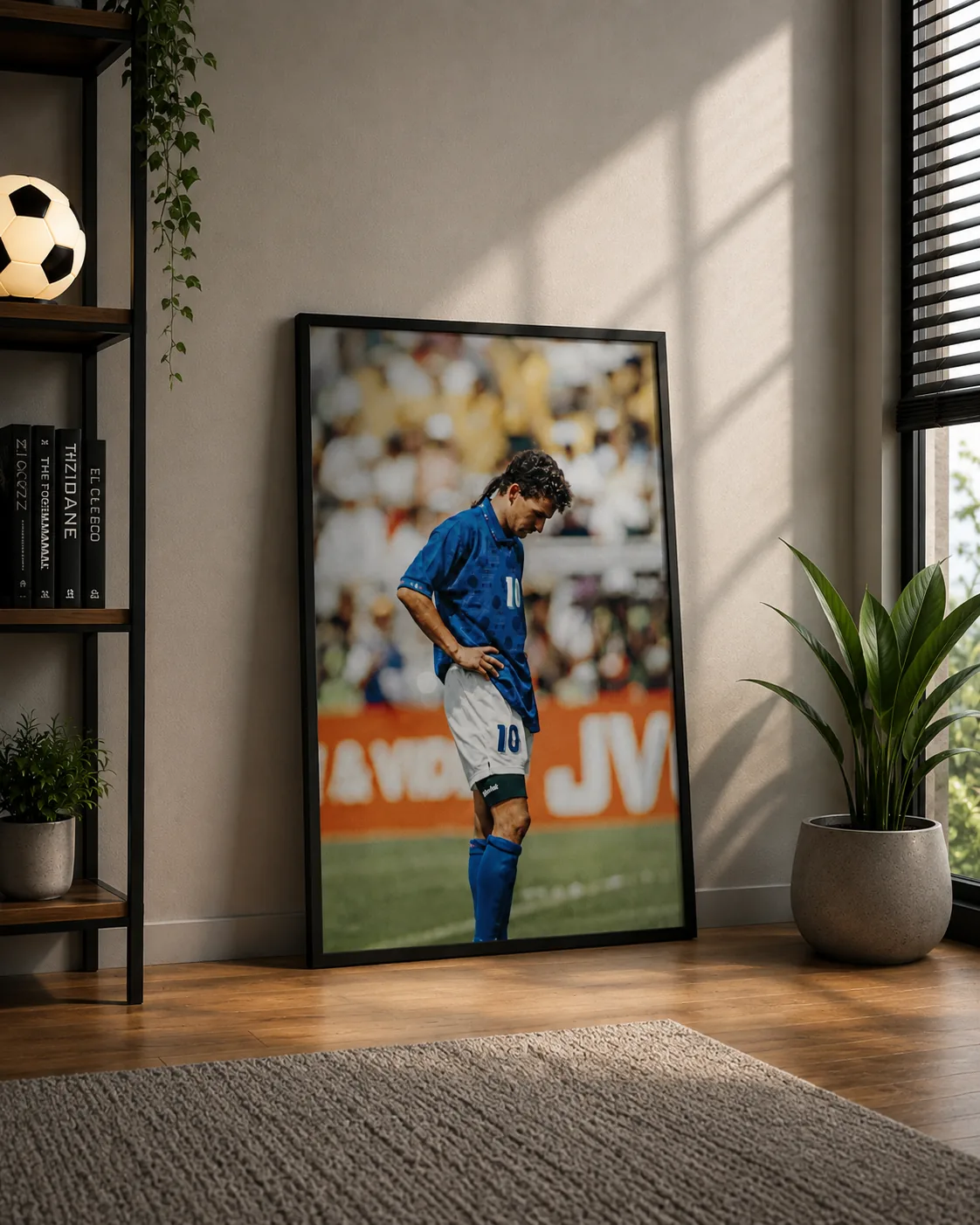 Roberto Baggio Italy No. 10 Minimalist Football Frame  A2 & A3