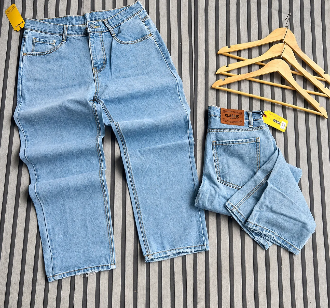 Classic Light Blue Straight-Leg Jeans