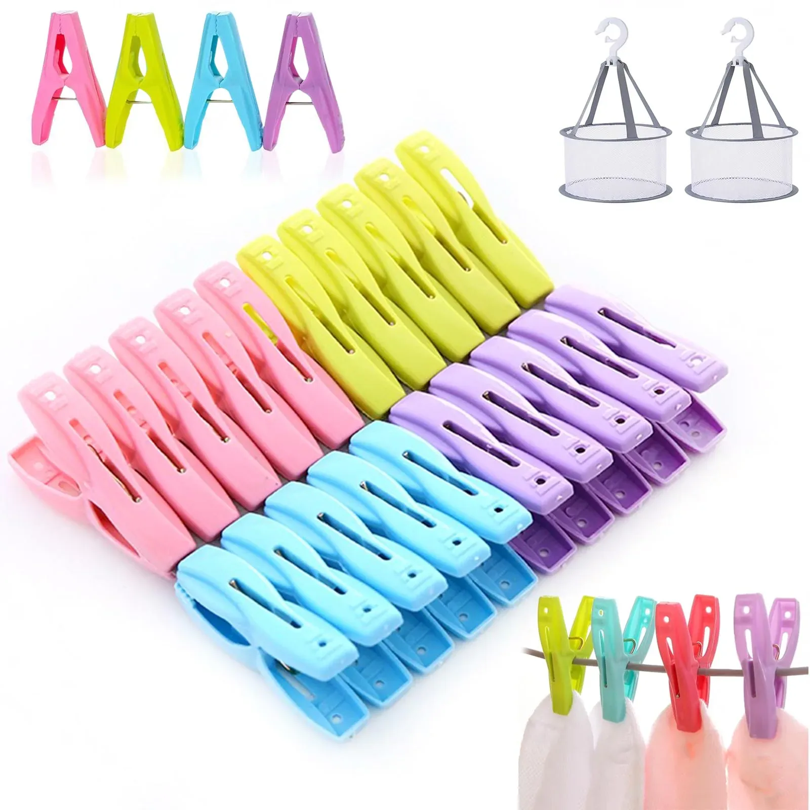 ColorGrip Premium Laundry Pegs – 20PCS Set