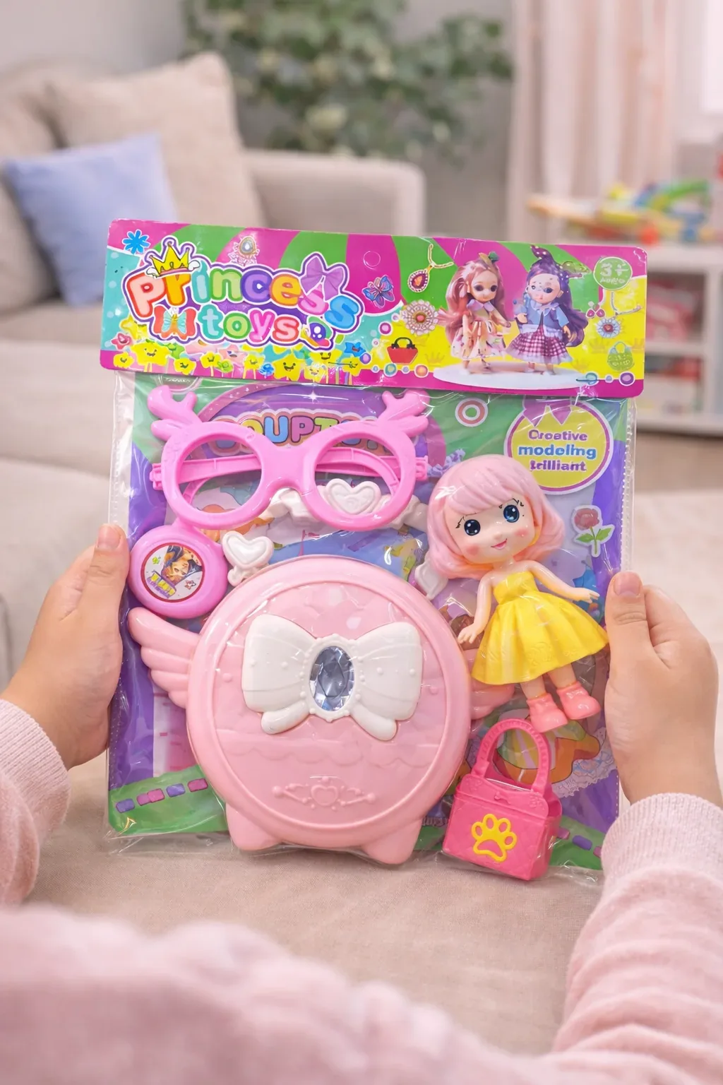 Princess Toys Dress-Up Play Set – Doll, Vanity Compact & Fashion Accessories for Kids