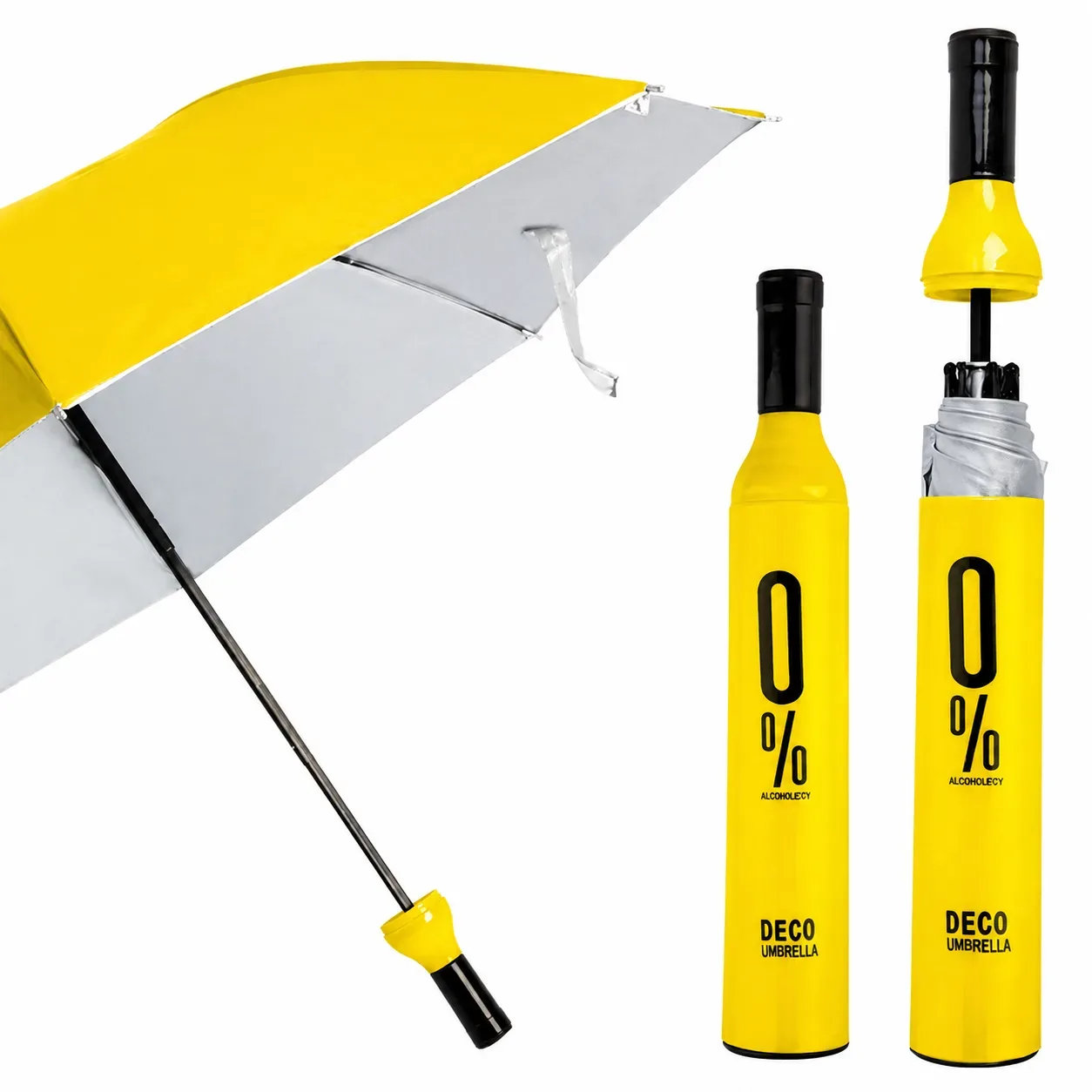 0% Alcohol City Deco shaped Bottle Umbrella