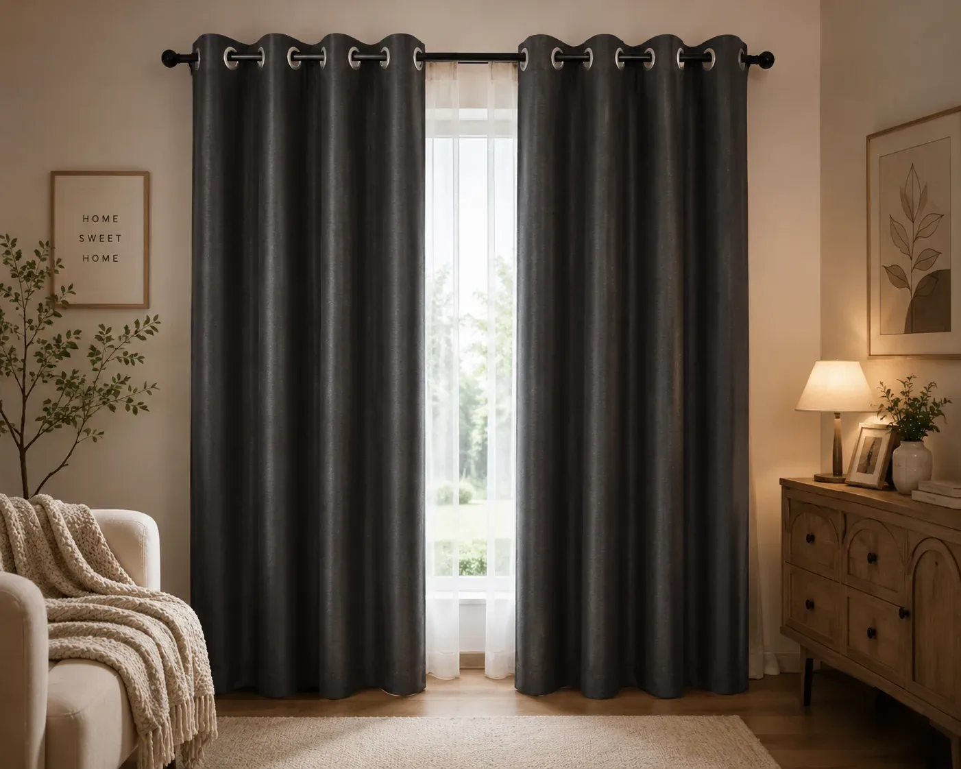 Luxury Blackout Curtain Set – 2PCS Modern Window Drapes