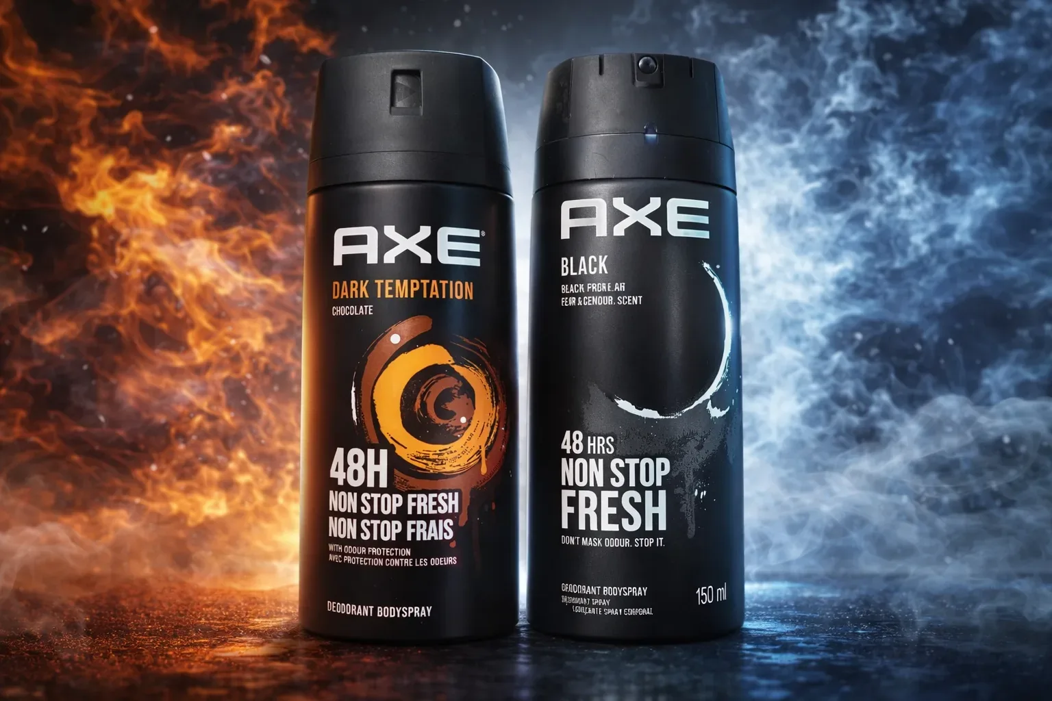 AXE Deodorant Body Spray Bundle – Dark Temptation Chocolate & Black (150ml Each)