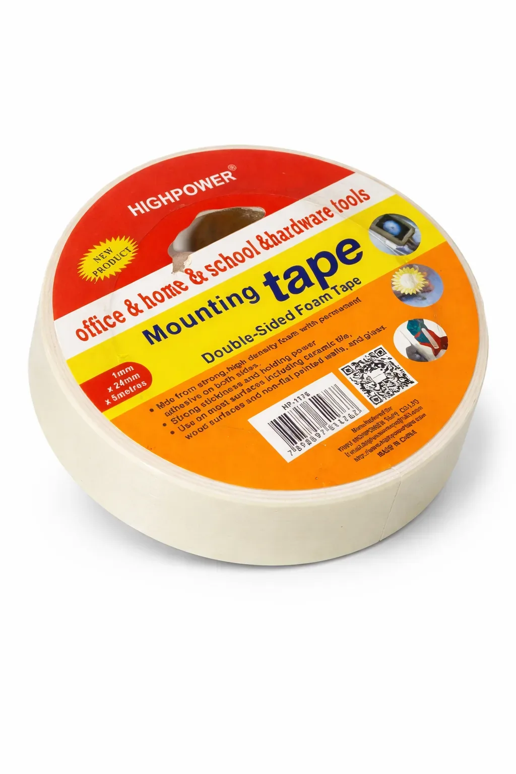 HighPower Double-Sided Heavy-Duty Mounting Tape (24mm x 5m)