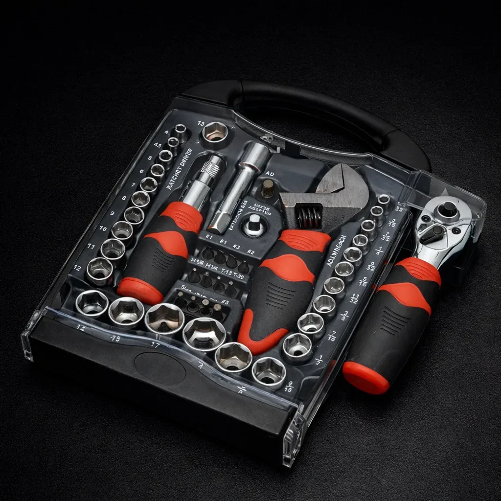 Professional Ratchet Socket Wrench Set – Multi-Piece Tool Kit with Carry Case