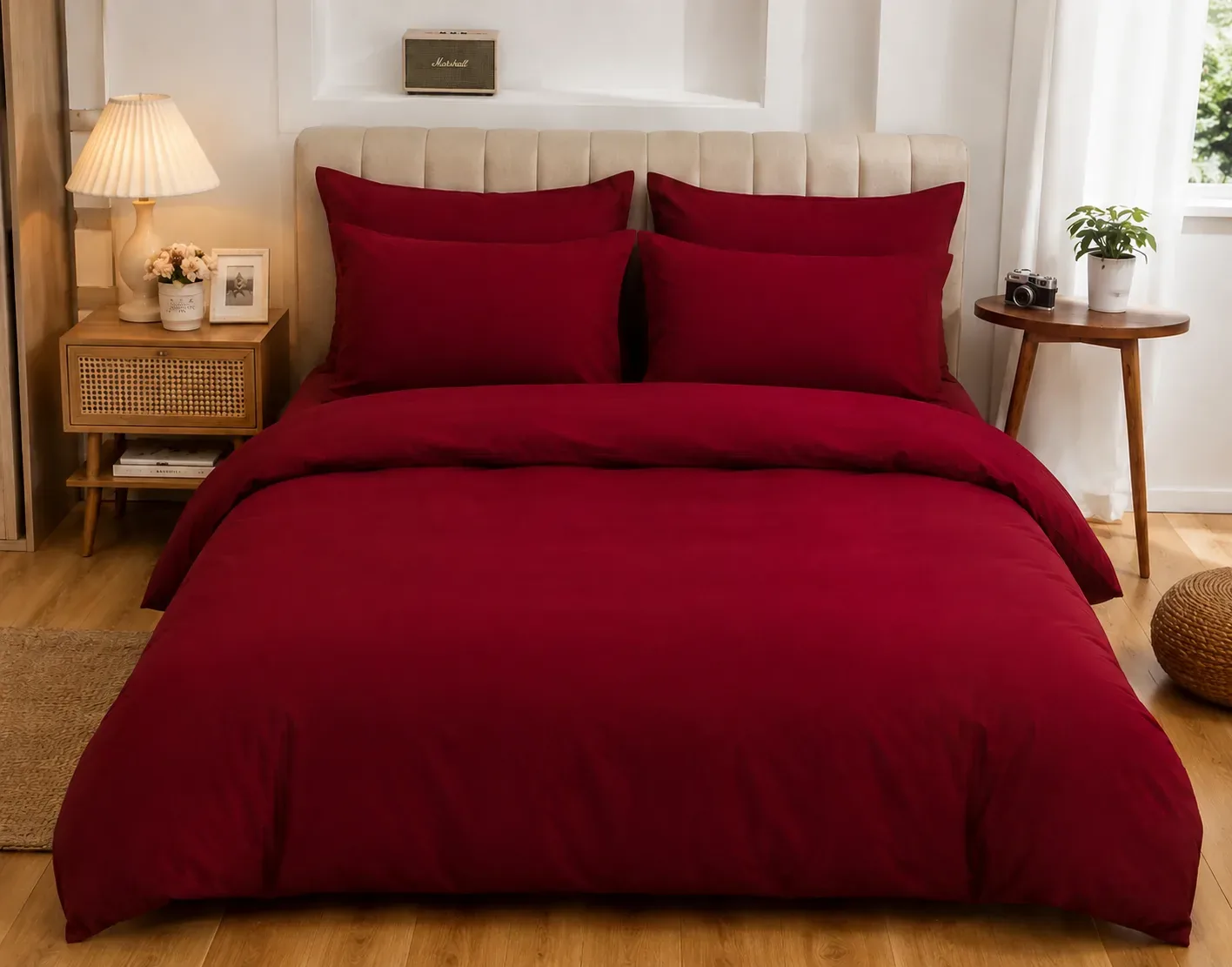 Luxury Solid Color Quilt(Duvet) Cover Bedding Set with size of 220 cm × 240 cm