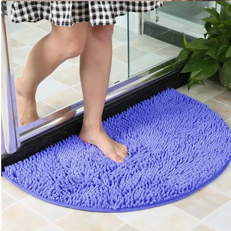 Chenille Floor Bath Mat Water Absorb Anti Slip