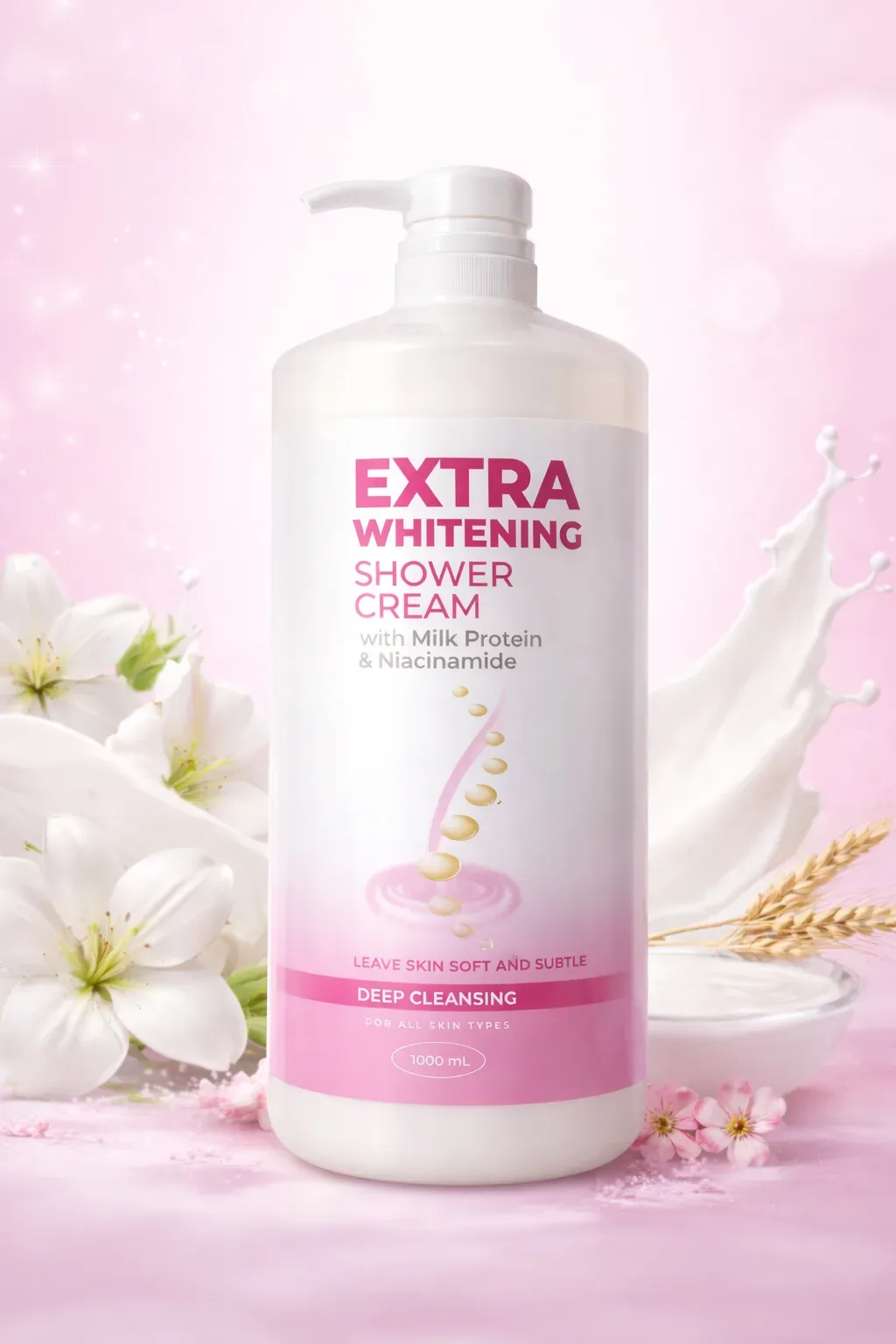 Kaira Extra Whitening Shower Cream with Milk Protein & Niacinamide