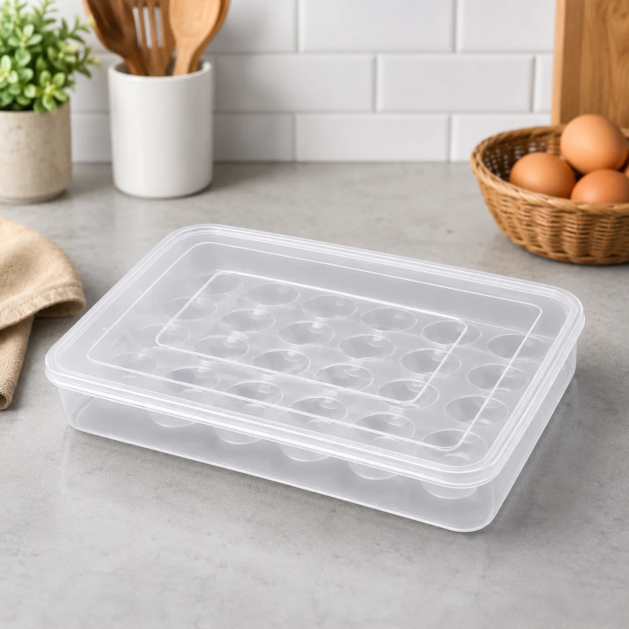 Large Capacity 30-Egg Storage Box with Lid