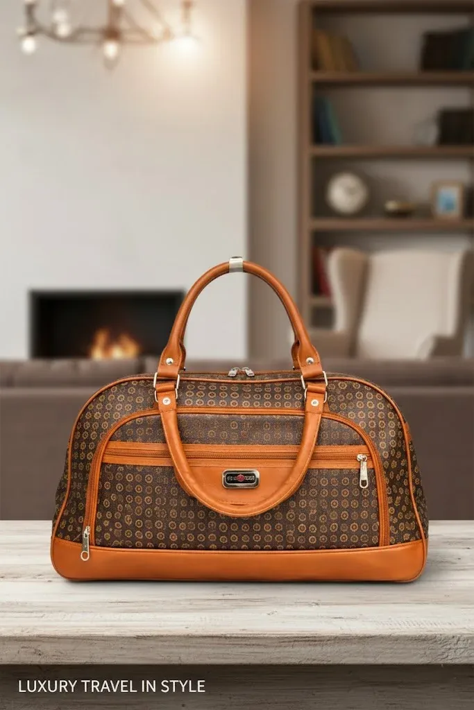 Elite Voyage Luxury Travel Duffle Bag – Premium Brown & Tan Carry Bag