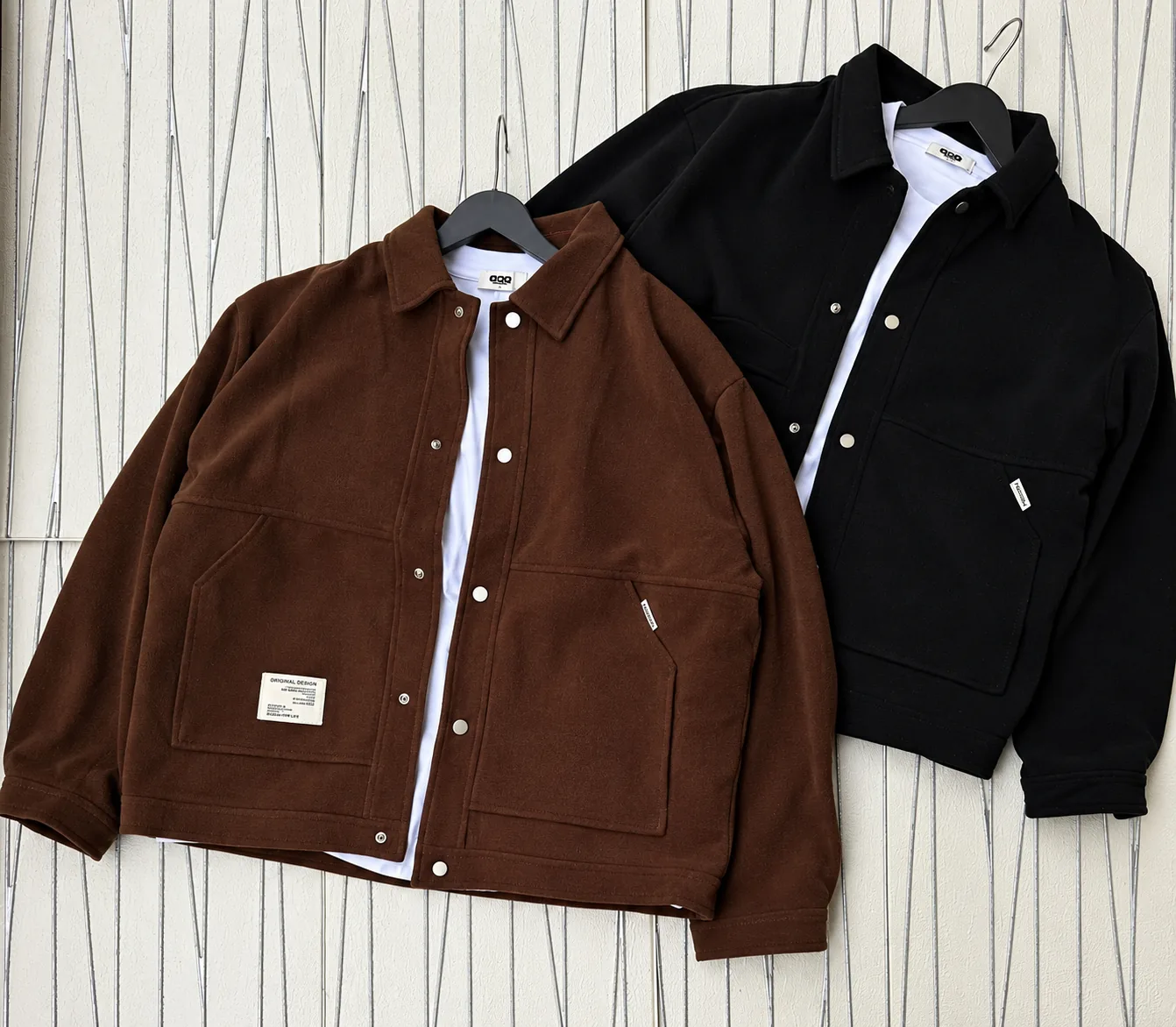 Classic Casual Overshirt Jacket – Brown & Black