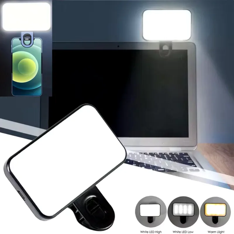 Clip-On LED Laptop & Phone Light – Adjustable Selfie & Video Light