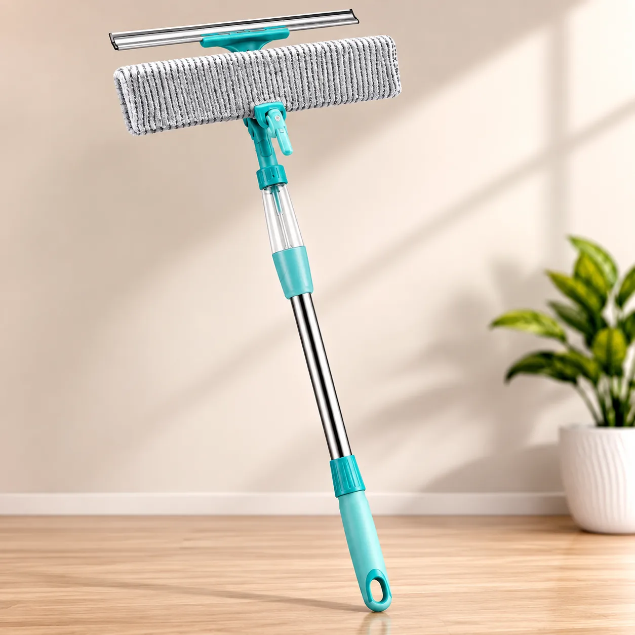 Spray Window Cleaner with Microfiber Pad & Squeegee