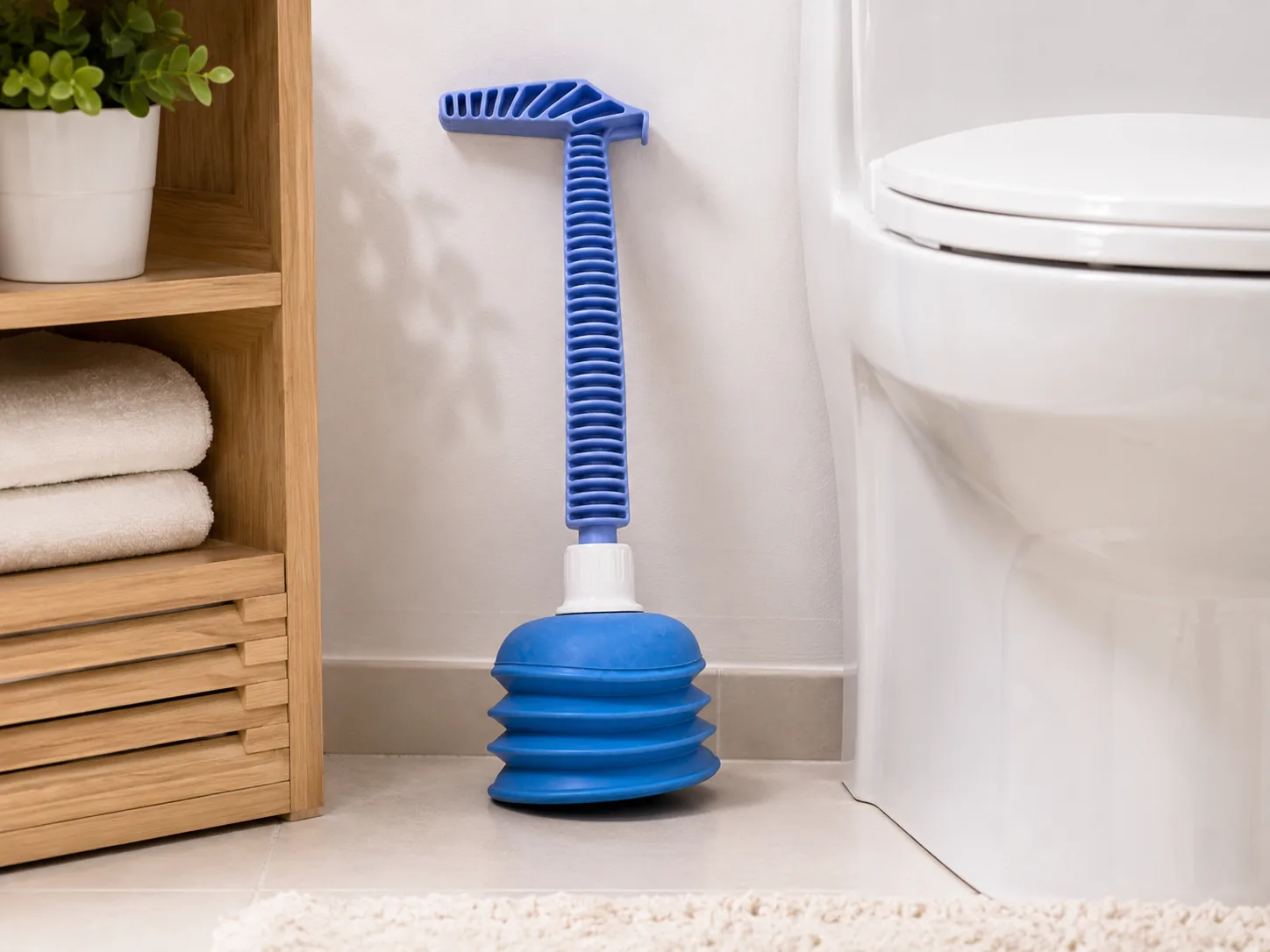 Heavy-Duty Rubber Toilet Plunger with Ergonomic Handle