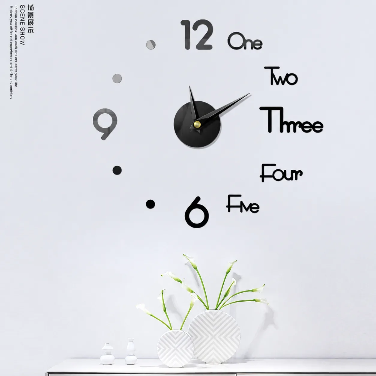 Modern DIY 3D Wall Clock – Minimalist Decorative Home Clock