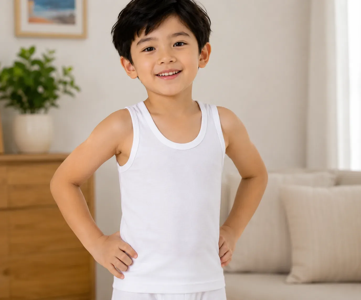 3 Kids Cotton Underwear Vest Set