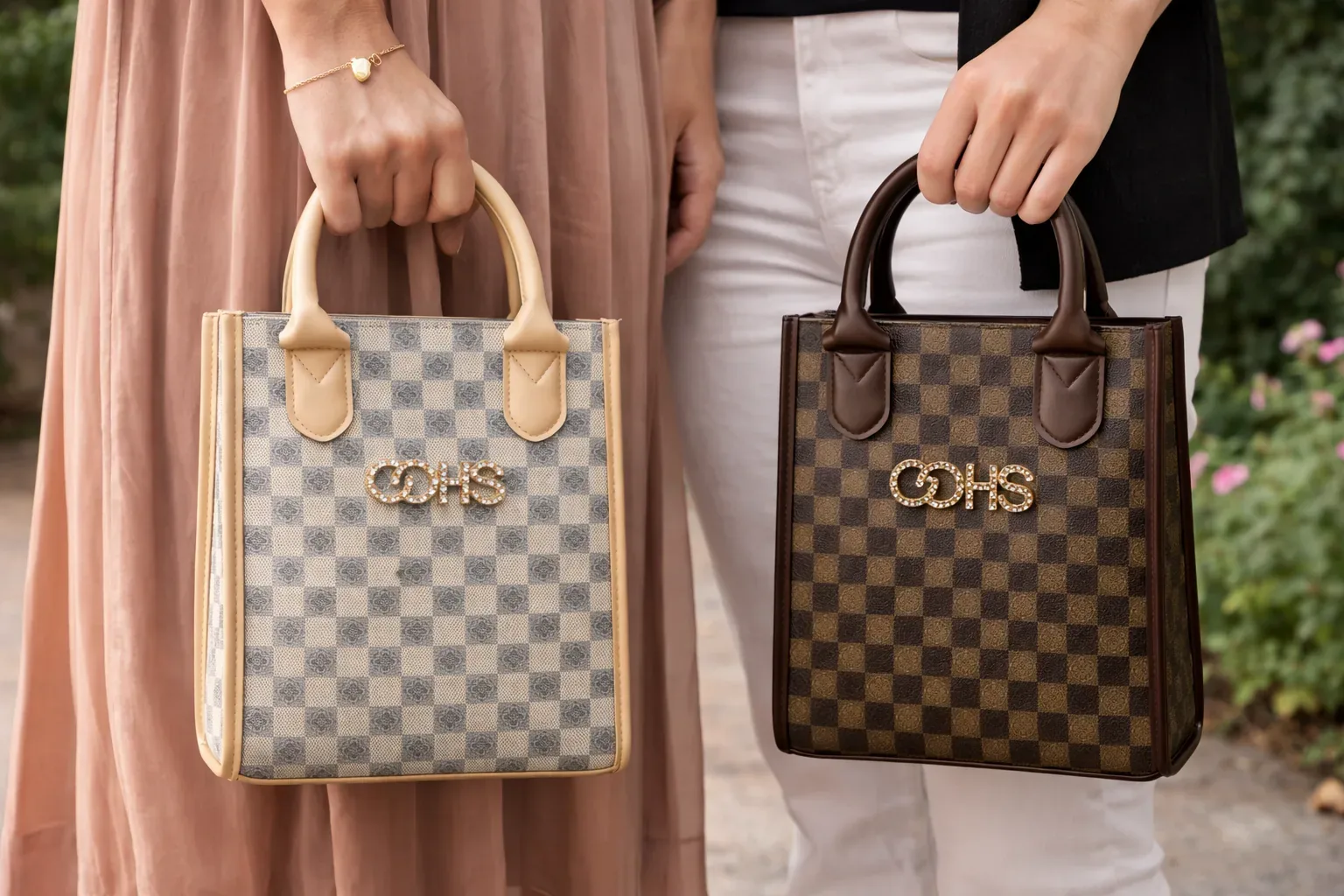 Elegant Checkered Mini Tote Bag – Luxury Handbag Collection