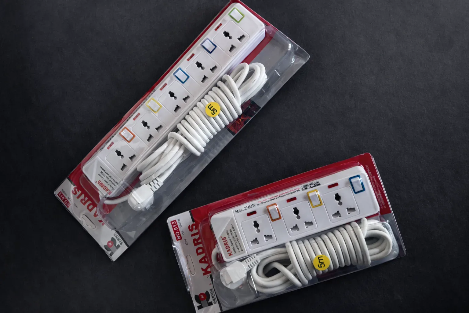 Universal 6-Socket Power Extension Strip with 5m Cable