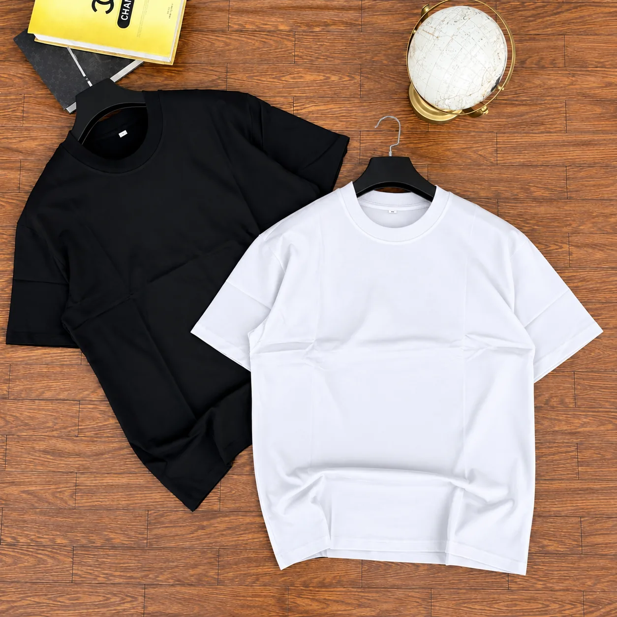 Classic Round-Neck Basic T-Shirt – Black & White