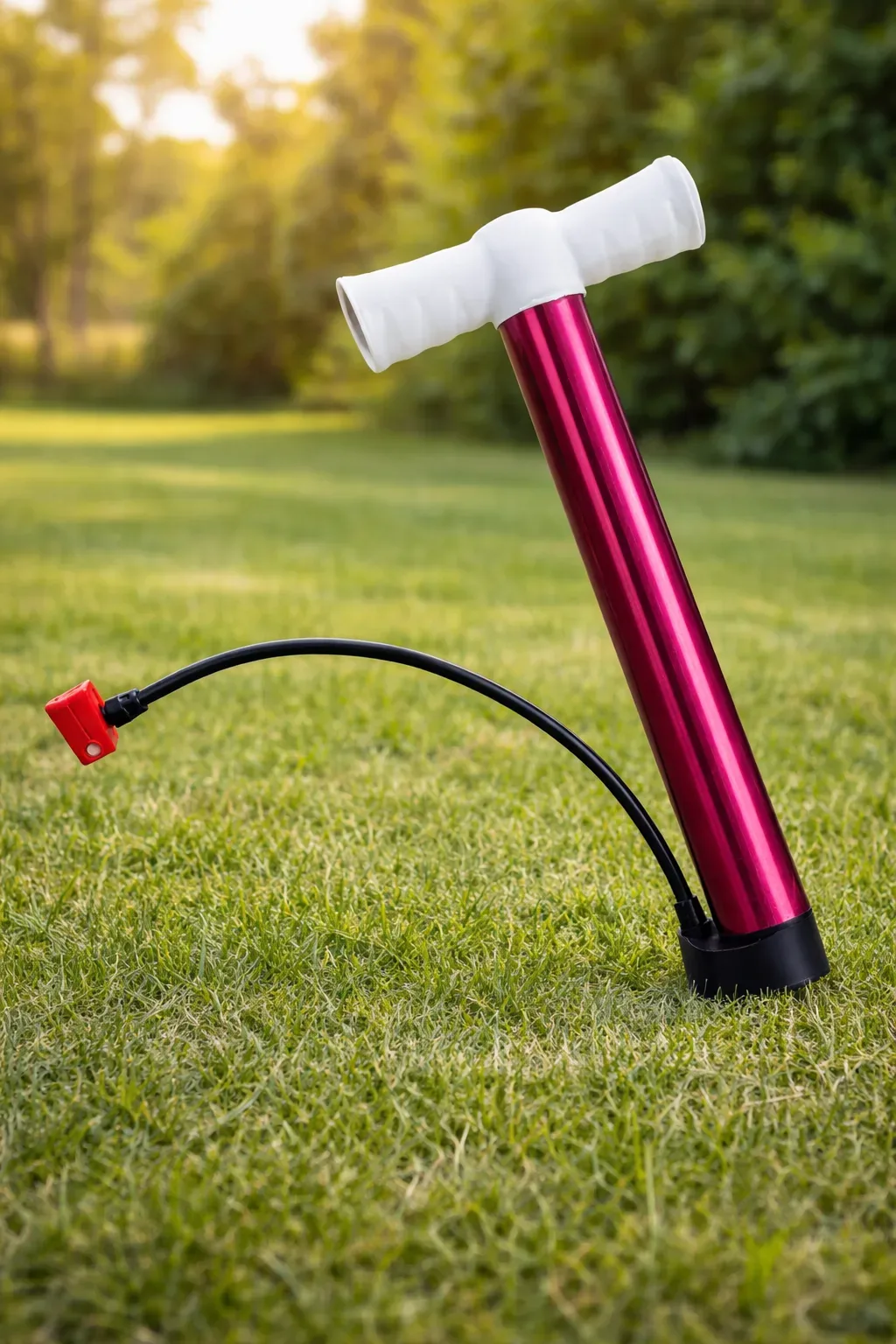 Portable Multi-Purpose Air Pump – Bike & Ball Inflator (Magenta)