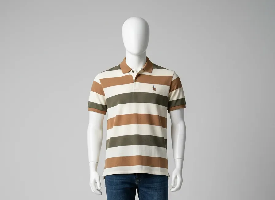Men's Vertical Striped Performance Polo