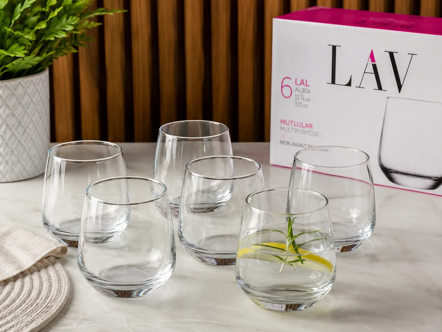 6-Piece Clear Glass Tumbler Set – Modern Mini Drinking Glasses
