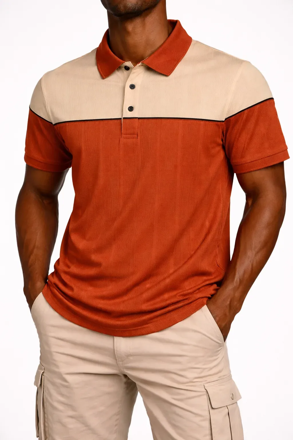Men’s Two-Tone Casual Polo Shirt