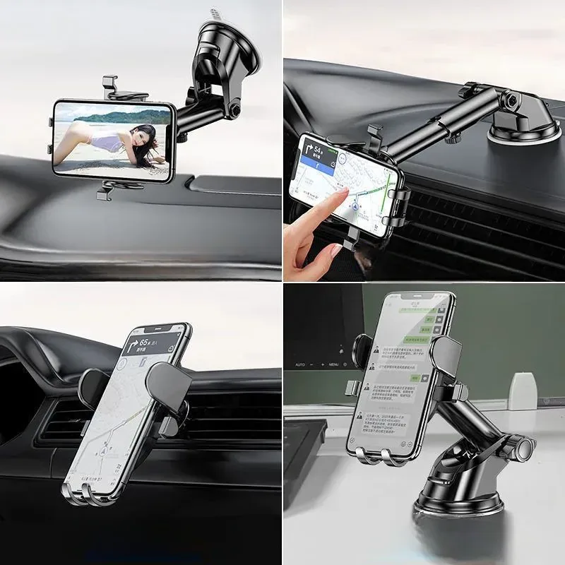 360° Adjustable Dashboard & Windshield Car Phone Holder (Strong Suction Mount)