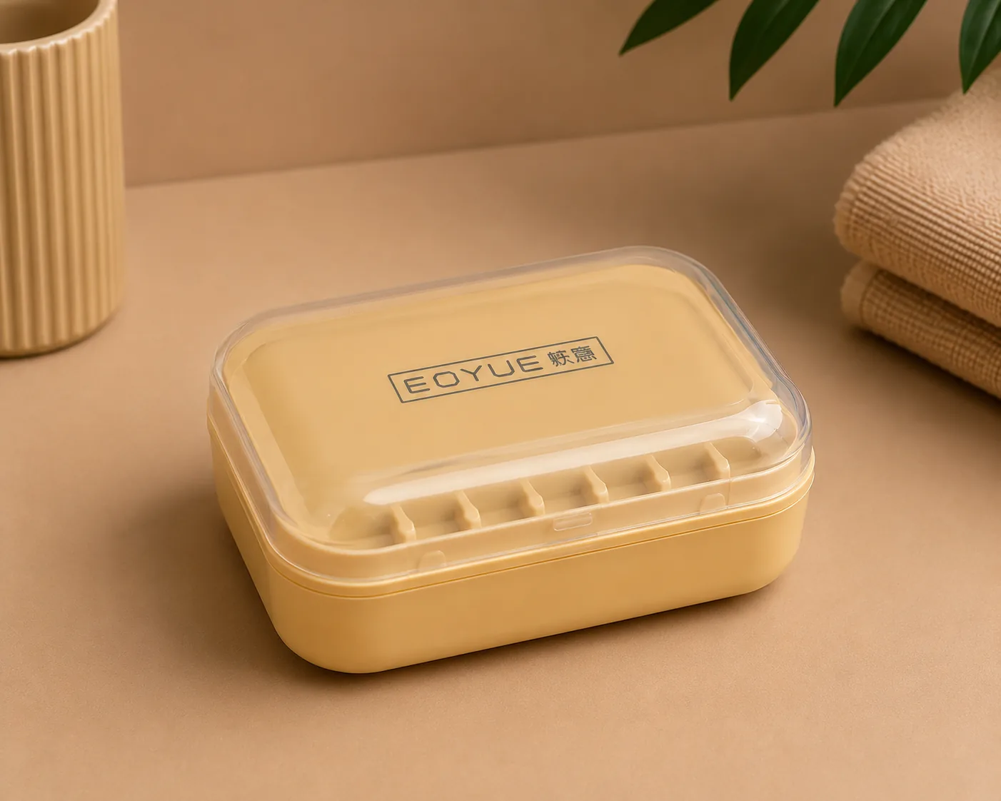 Portable Plastic Soap Box with Draining Tray