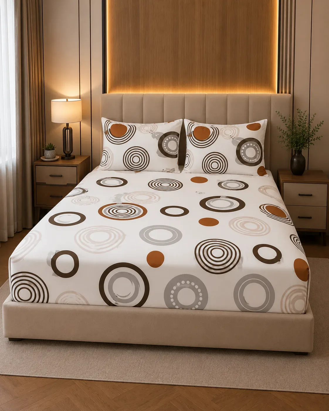 Modern Circle Pattern Bedsheet Set