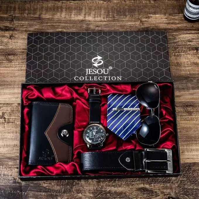 SET [Belt+ Watch + Sunglasses + Notebook+Tie]