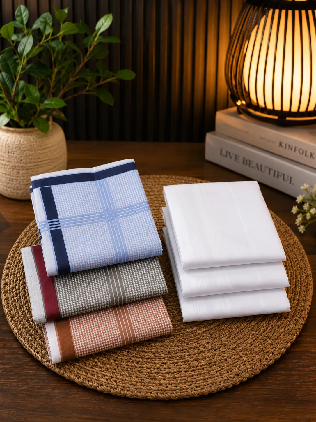 Premium Men's Cotton Handkerchief Set (Dozen)