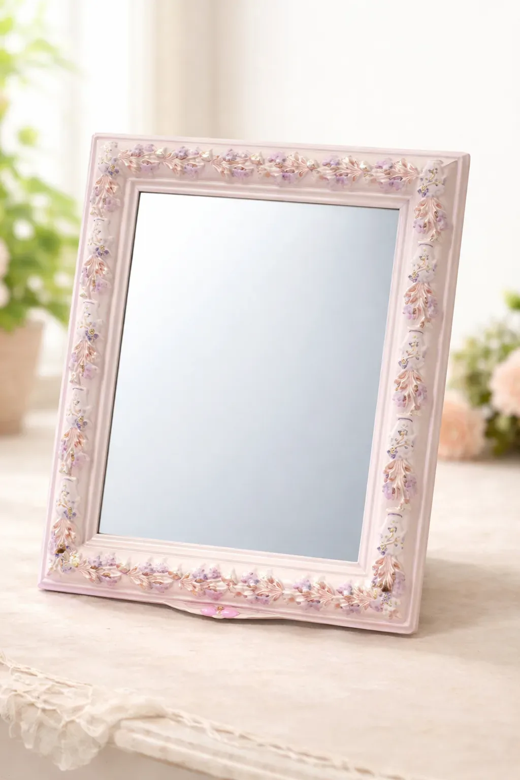 Elegant Floral Frame Vanity Mirror
