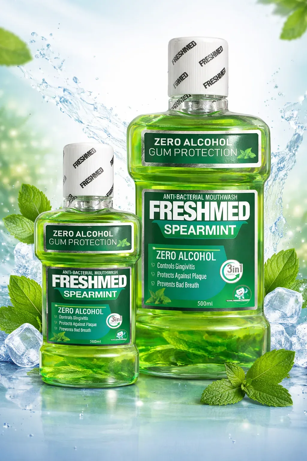 Freshmed Spearmint Zero Alcohol Antibacterial Mouthwash