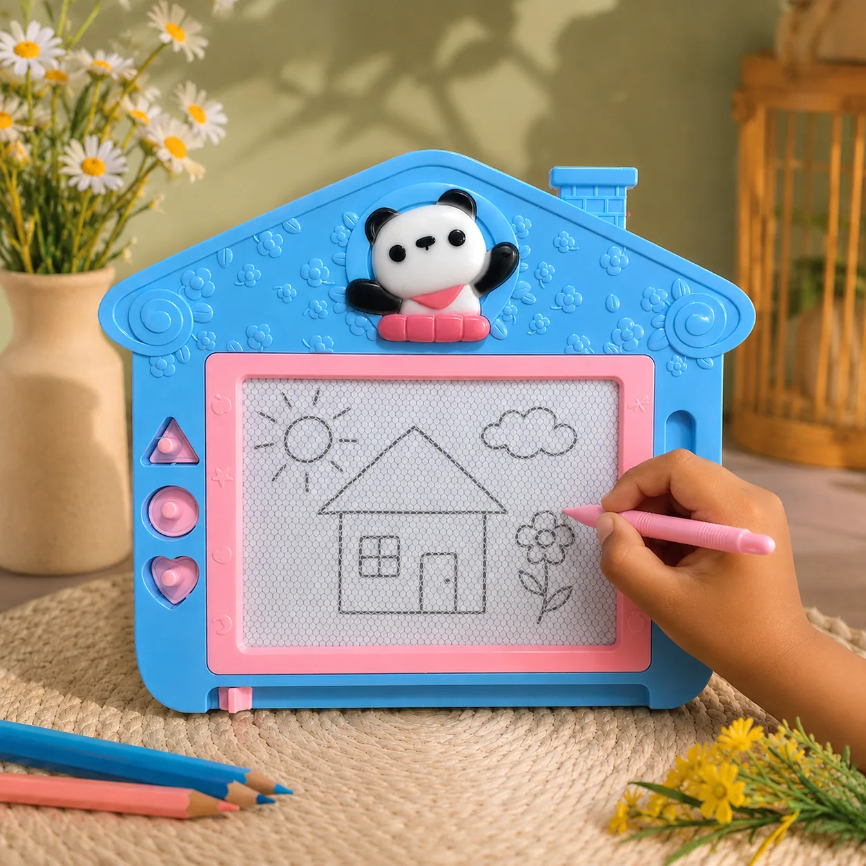 Panda House Magnetic Drawing Board for Kids